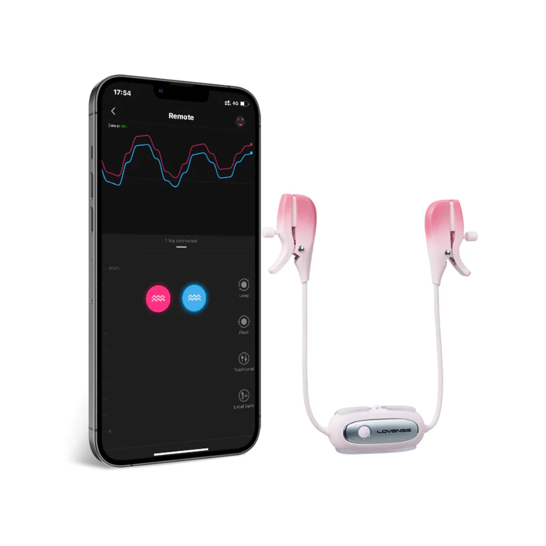 Lovense Gemini app-controlled vibrating nipple clamps